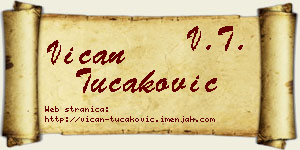 Vićan Tucaković vizit kartica